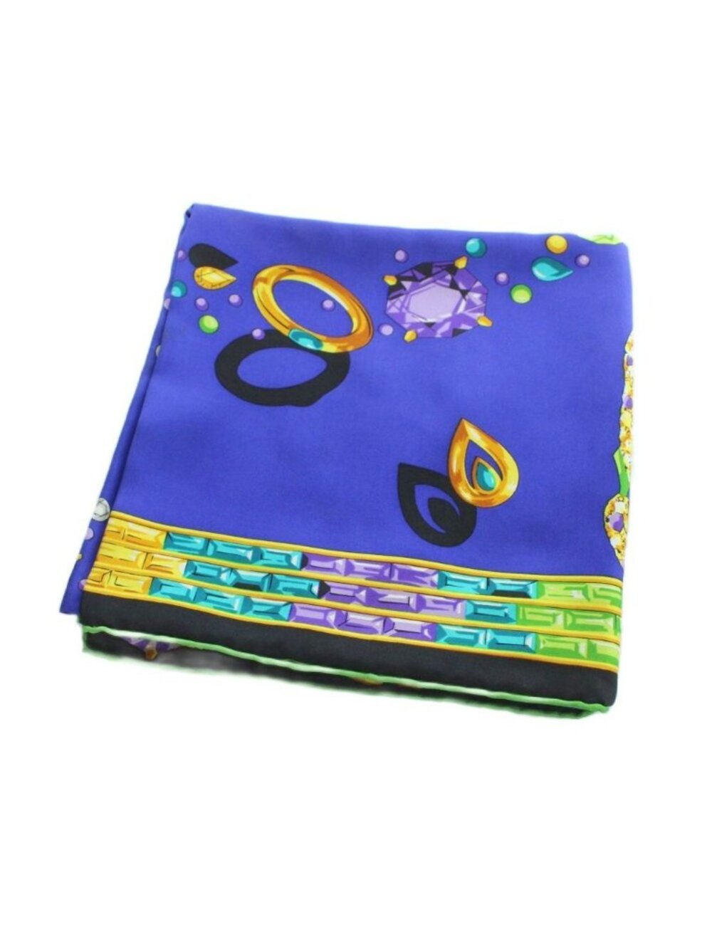 Cartier Large Scarf Shawl Ring Logo All Pattern Silk Multicolor